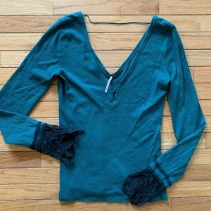Free people thermal w/ decorative cuff